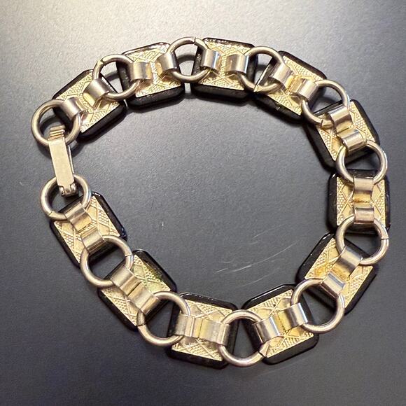 Rainbow Metallic Colorful Artisan Glass Link Bracelet - Picture 4 of 8